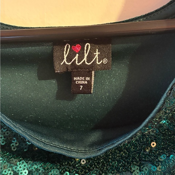 Sparkling Green Kids Dress - Picture 3 of 3